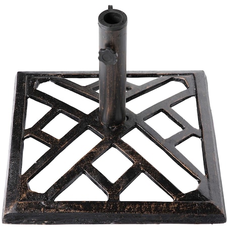Gardenised Square- Bronze Cast Iron Umbrella Base Stand 19 lbs QI003816